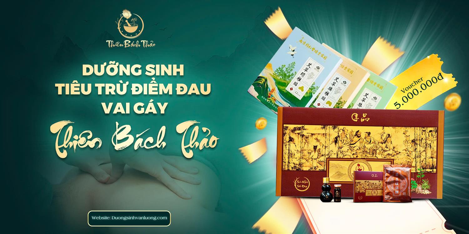 MUA LIỆU PHÁP DƯỠNG SINH TIÊU TRỪ ĐIỂM ĐAU VAI GÁY tặng 5 HỘP CAO DÁN + VOUCHER 5 TRIỆU